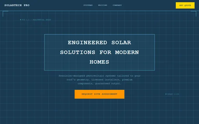 a residential solar installer — blueprint style preview