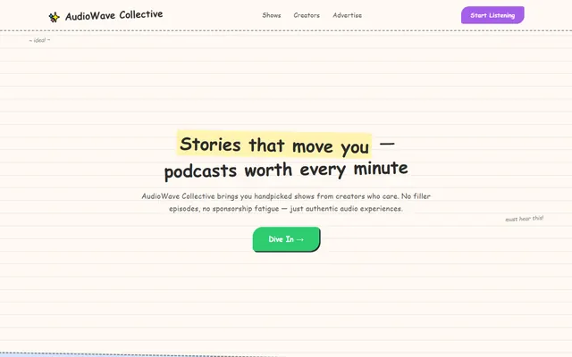 a podcast network — sketchhand style preview