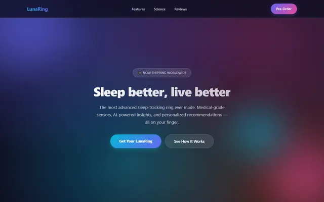 a smart sleep-tracking ring — gradientmesh style preview