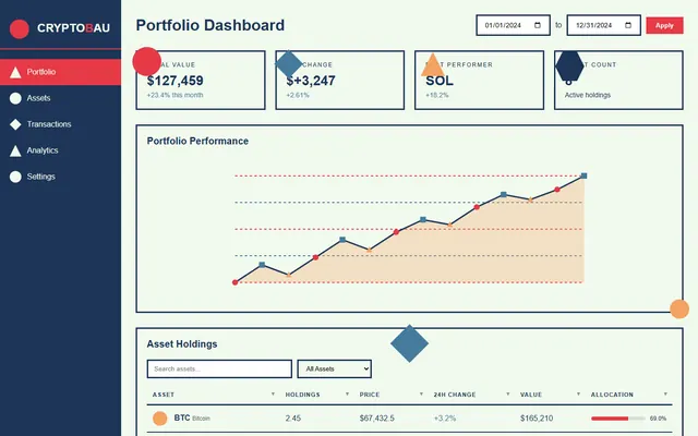 a crypto portfolio manager — bauhaus style preview