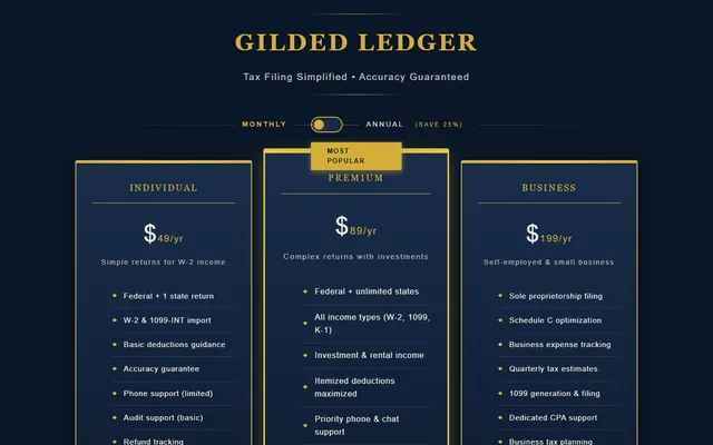 tax filing software — artdeco style preview