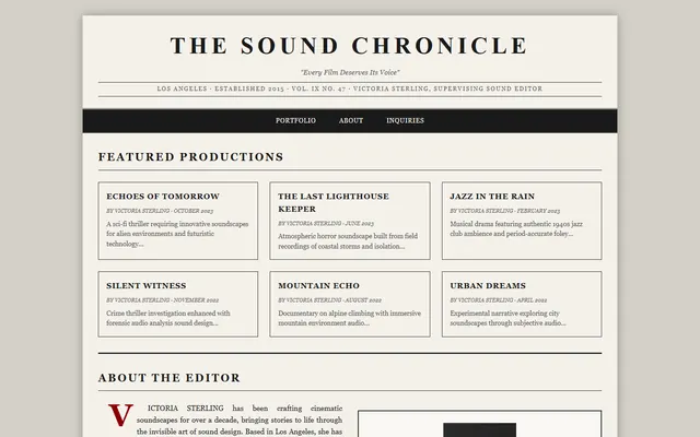 a sound designer for film — broadsheet style preview