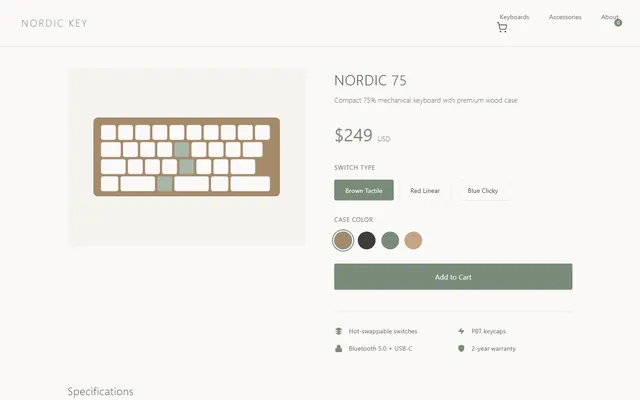 a custom mechanical keyboard — scandi style preview