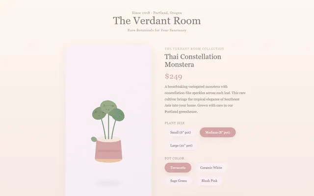 an exotic houseplant shop — pastelsoft style preview