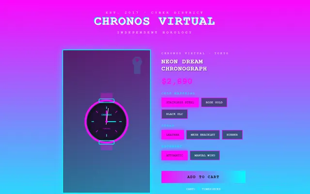 an independent watchmaker — vaporwave style preview