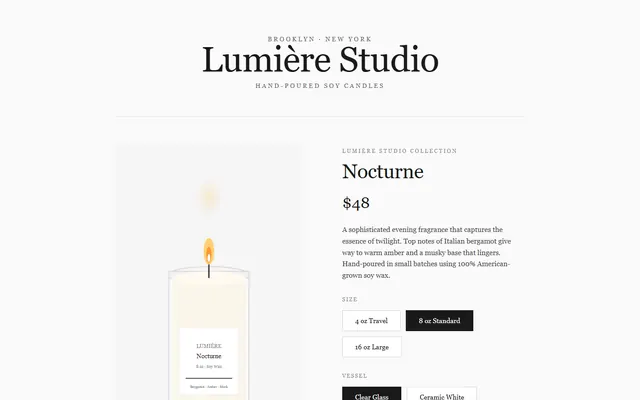a soy candle studio — edserif style preview