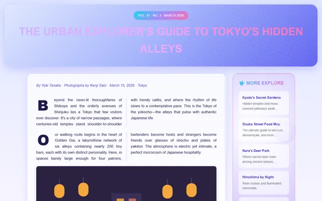 a city walking-guide feature — y2k style preview