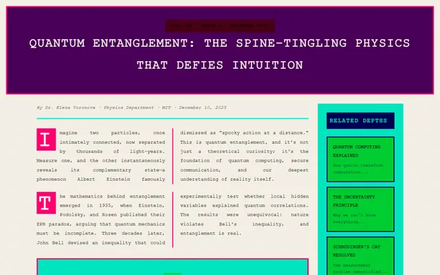 a deep-science explainer feature — riso style preview