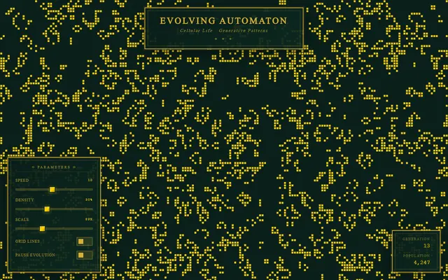 an evolving cellular automaton — artdeco style preview