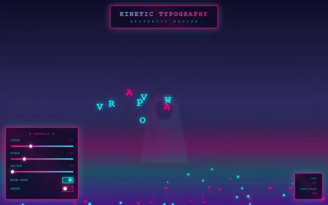 a kinetic typography engine — vaporwave style preview