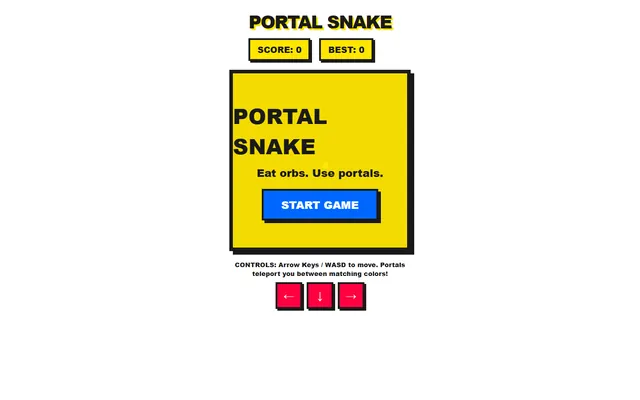 a neon snake variant with portals — neobrutalist style preview