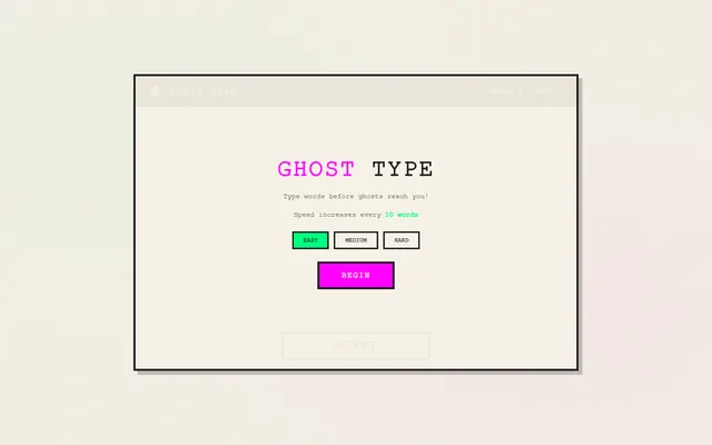 a typing speed race against ghosts — riso style preview