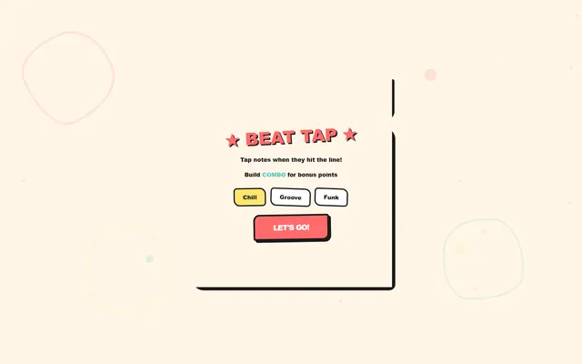 a rhythm tap game using WebAudio beats — memphis style preview
