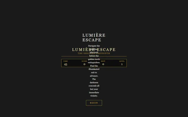 a timed maze escape with fog of war — luxuryserif style preview