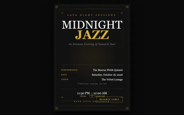 a late-night jazz series — luxuryserif style preview