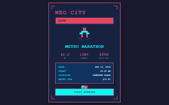 a city marathon — pixelart style preview