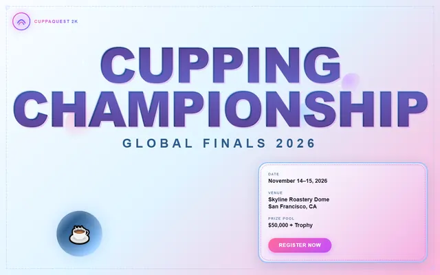 a coffee cupping competition — y2k style preview