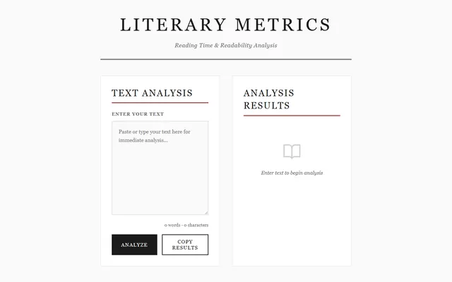 a reading-time & readability estimator — edserif style preview