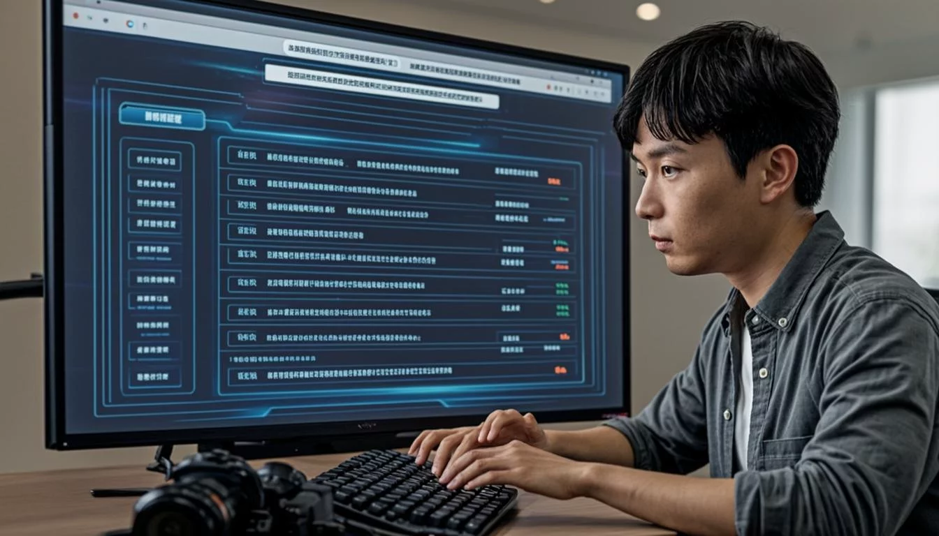 Search interface on a large screen showing intelligent results with source citations