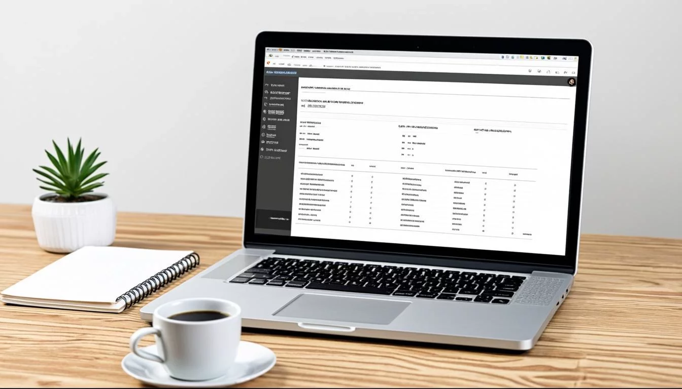 WordPress site running in a browser window on a laptop with clean workspace