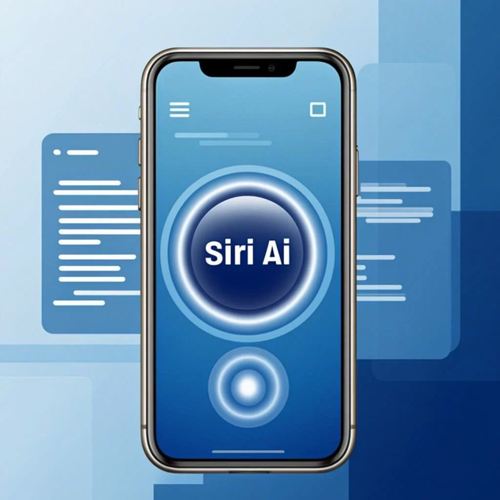 Modern Apple devices on a desk displaying Safari browser with AI-powered interface elements and web analytics