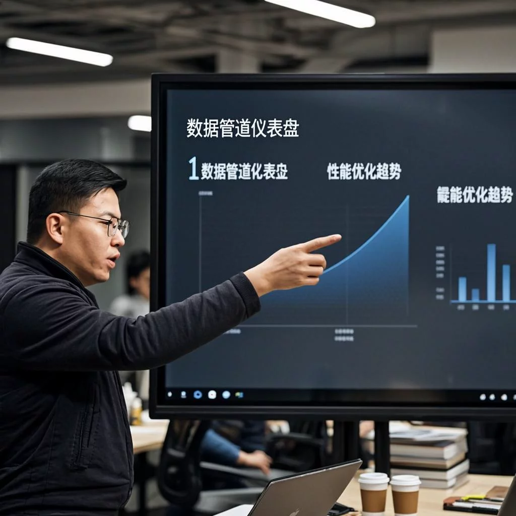 Data pipeline dashboard showing automated improvement iterations with accuracy curves