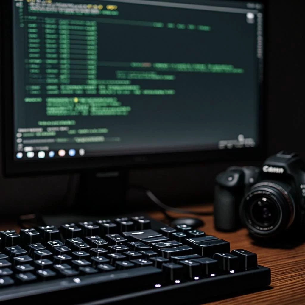 Close-up of terminal output scrolling with token usage statistics in green text