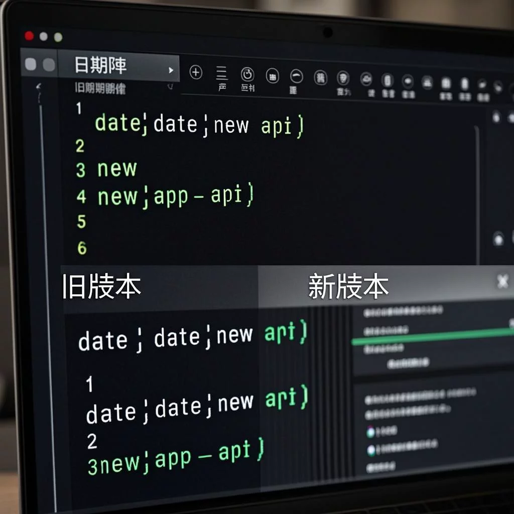Side by side comparison showing old date library on left and new clean API on right