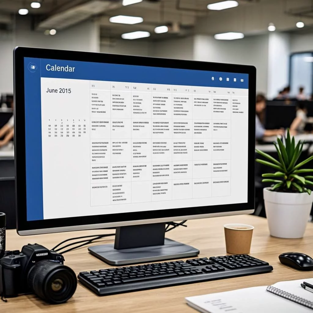 Content management dashboard with scheduled posts on calendar view